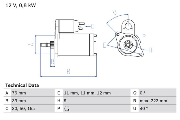 Bosch Starter 0 986 012 600