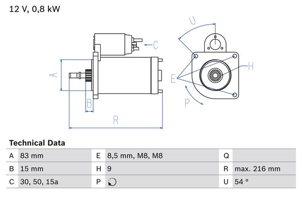 Bosch Starter 0 986 013 590