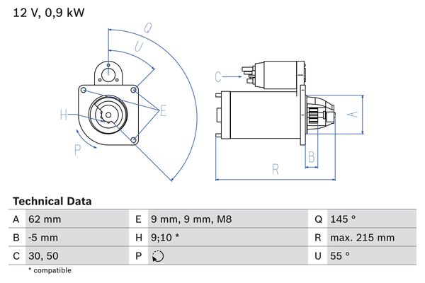 Bosch Starter 0 986 013 850