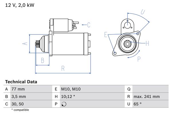 Bosch Starter 0 986 014 141