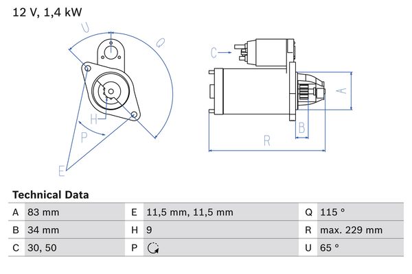 Bosch Starter 0 986 014 341