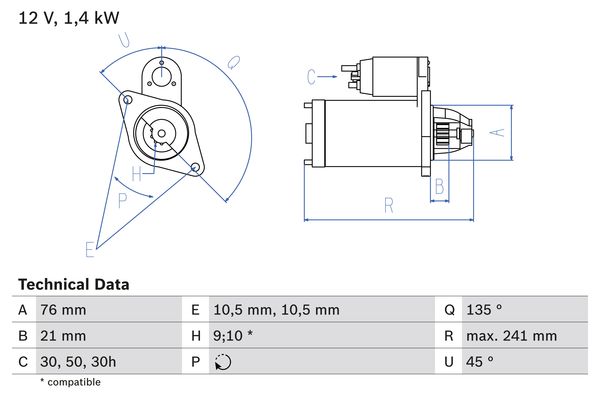 Bosch Starter 0 986 014 840