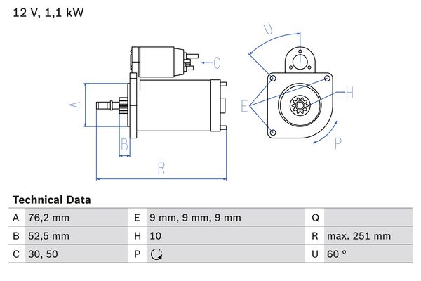 Bosch Starter 0 986 016 750