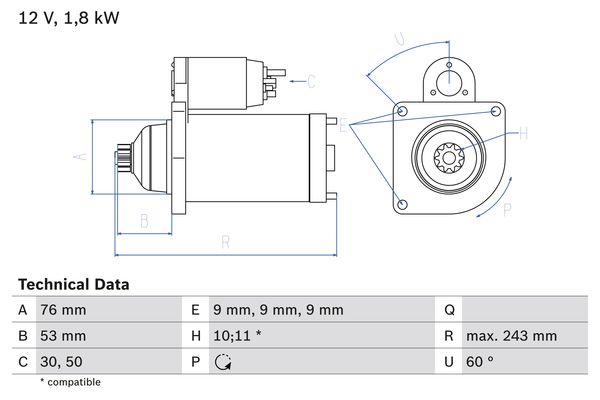 Bosch Starter 0 986 016 990