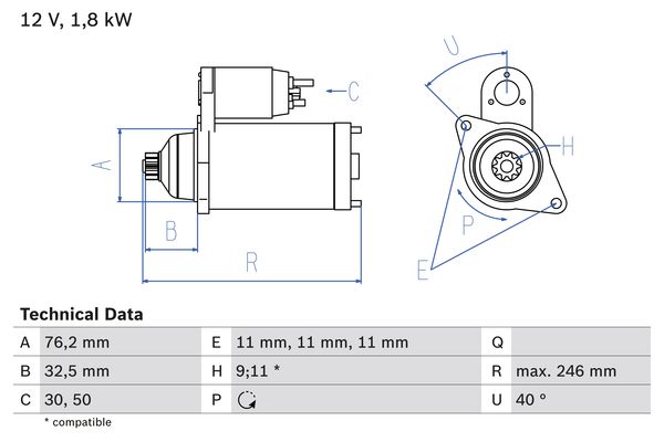 Bosch Starter 0 986 017 000