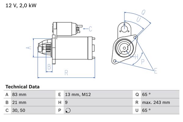 Bosch Starter 0 986 018 030