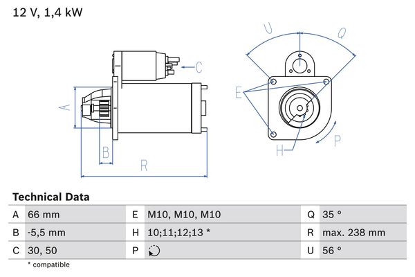 Bosch Starter 0 986 018 310