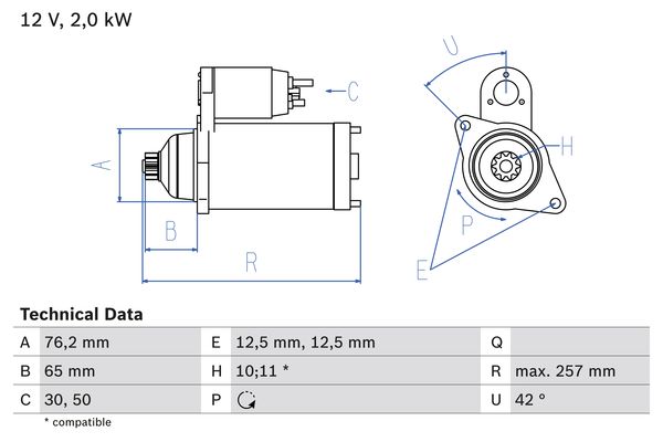 Bosch Starter 0 986 018 390