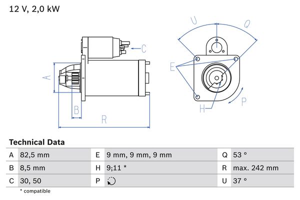 Bosch Starter 0 986 018 450