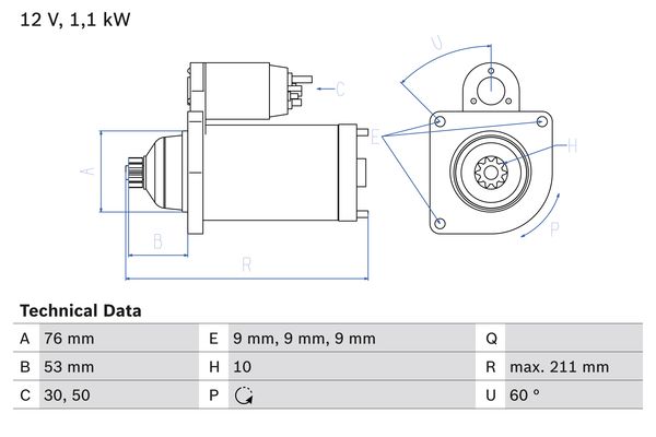 Bosch Starter 0 986 018 470