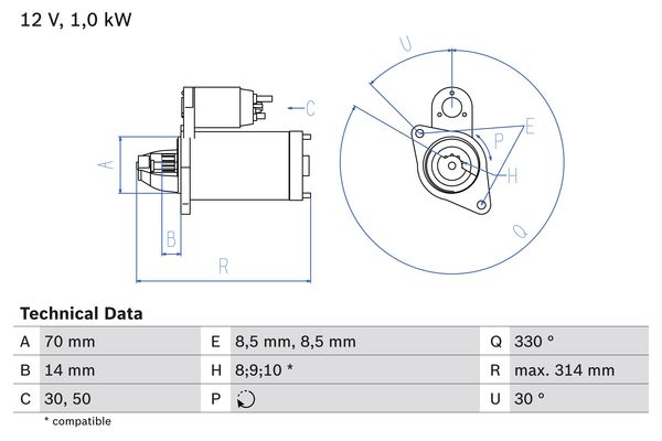 Bosch Starter 0 986 018 570