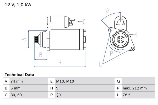 Bosch Starter 0 986 018 701