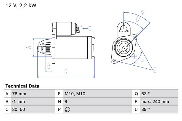 Bosch Starter 0 986 018 910