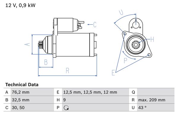 Bosch Starter 0 986 019 890