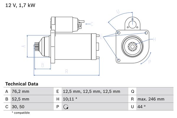 Bosch Starter 0 986 020 250