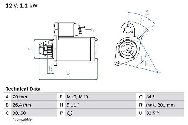 Bosch Starter 0 986 020 350