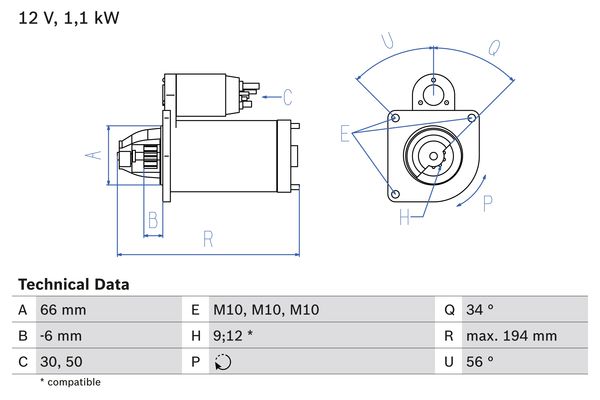 Bosch Starter 0 986 021 600