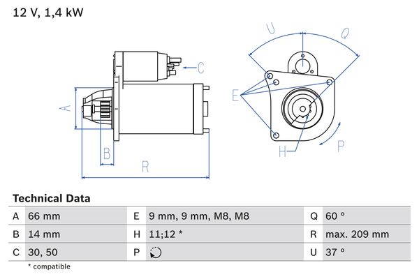 Bosch Starter 0 986 021 651