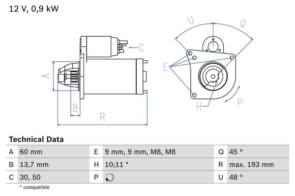 Bosch Starter 0 986 021 970