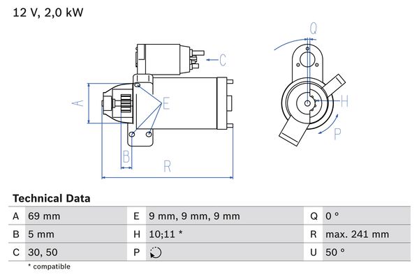 Bosch Starter 0 986 022 670