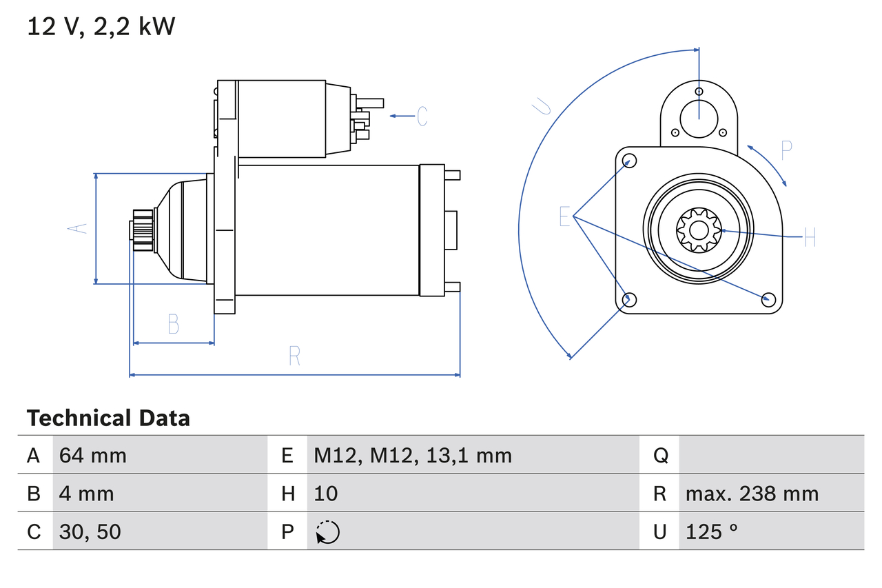 Bosch Starter 0 986 022 770