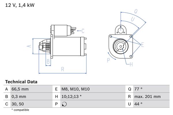 Bosch Starter 0 986 022 800