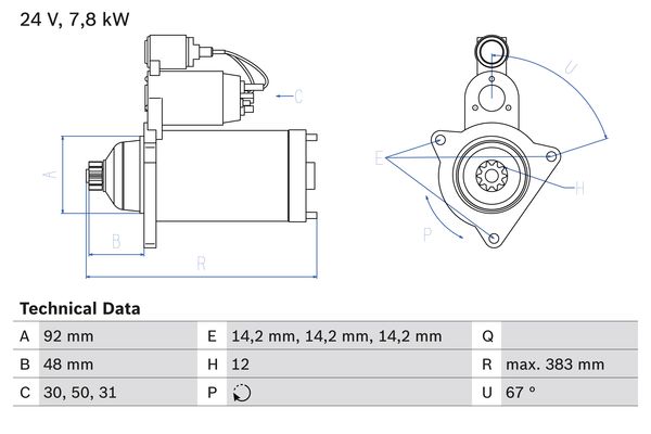 Bosch Starter 0 986 024 990