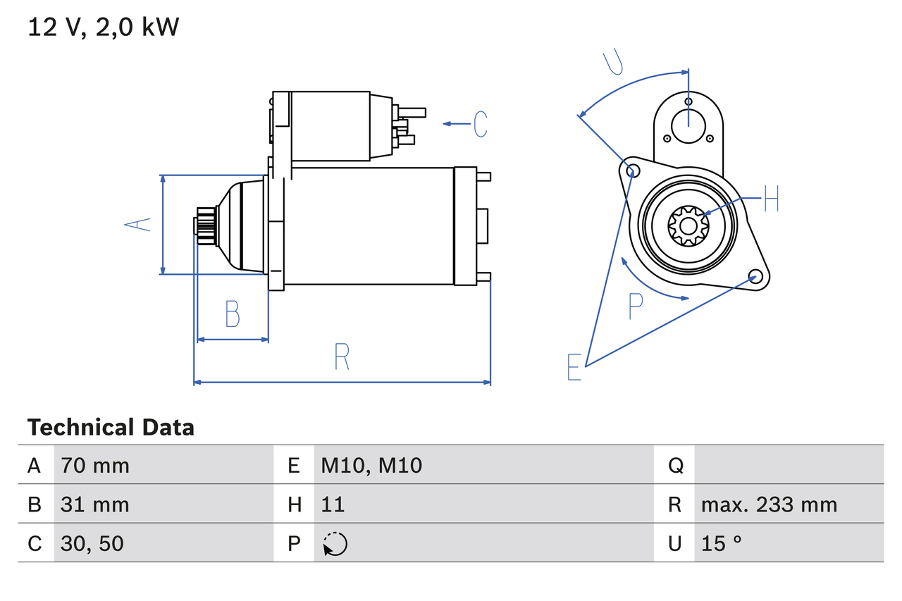 Bosch Starter 0 986 025 730