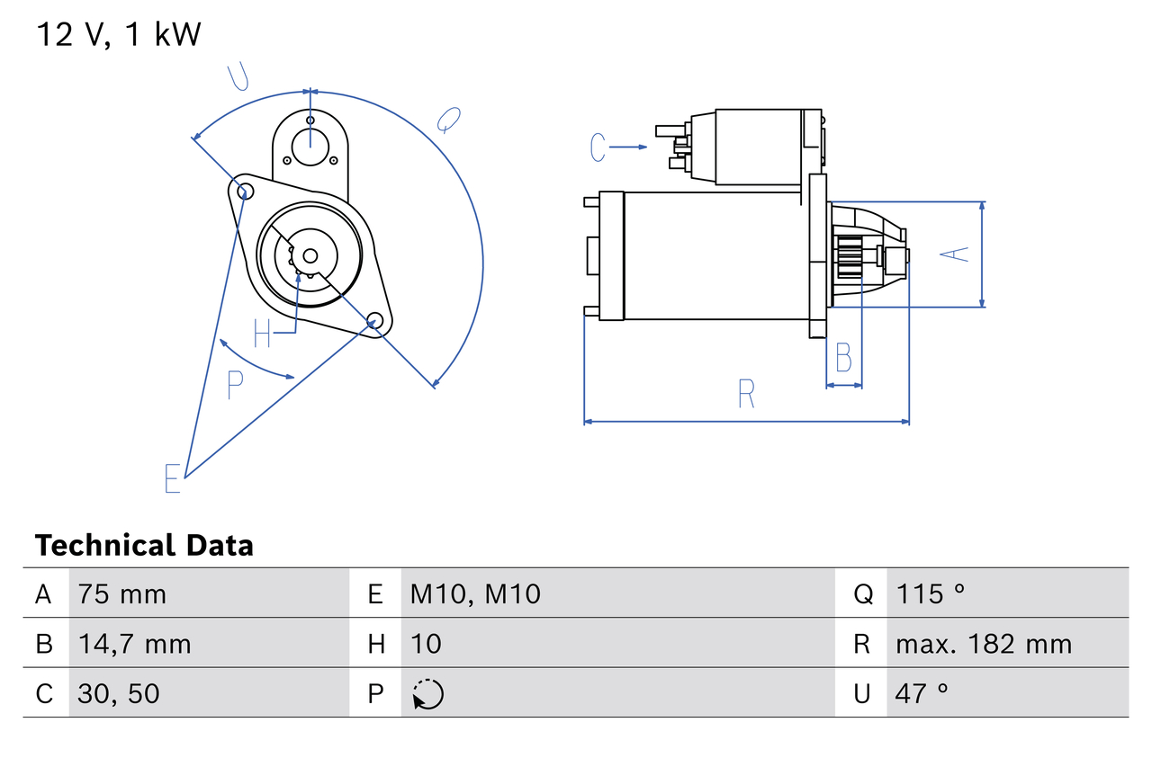 Bosch Startmotor / Starter 0 986 026 470
