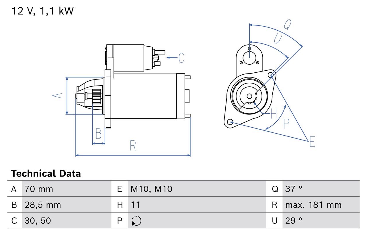Bosch Starter 0 986 029 170