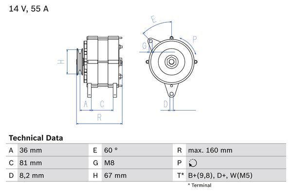 Bosch Alternator/Dynamo 0 986 030 760