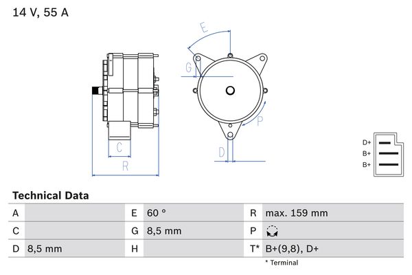 Bosch Alternator/Dynamo 0 986 031 020