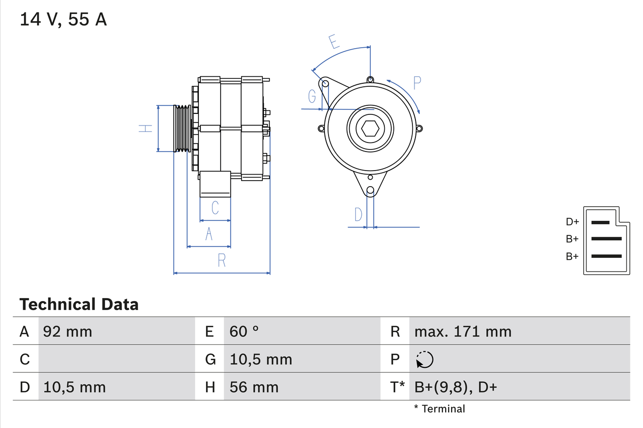 Bosch Alternator/Dynamo 0 986 033 740