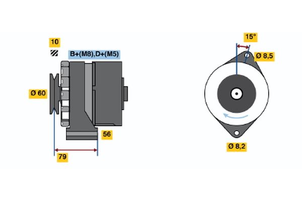 Bosch Alternator/Dynamo 0 986 035 010
