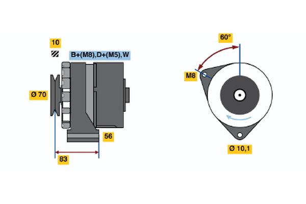 Bosch Alternator/Dynamo 0 986 038 100