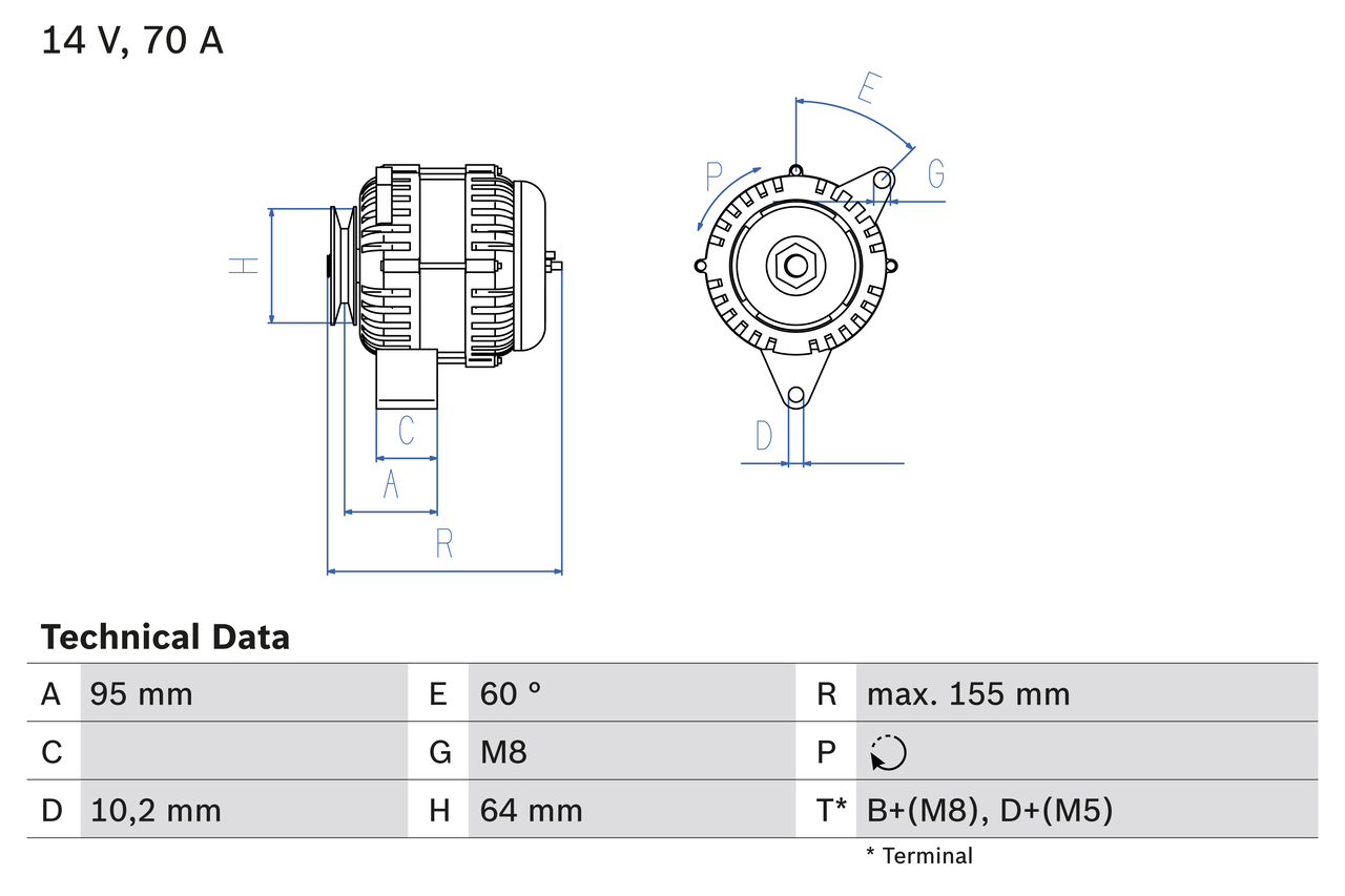 Bosch Alternator/Dynamo 0 986 038 730