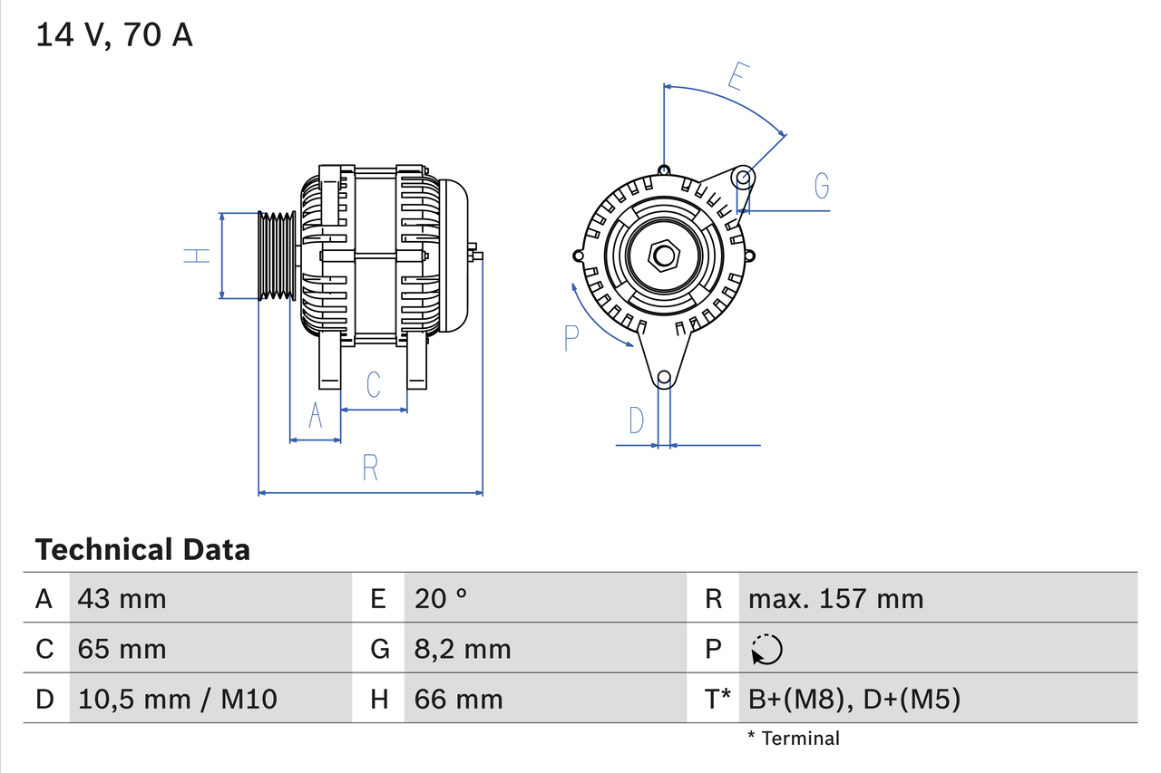 Bosch Alternator/Dynamo 0 986 038 740