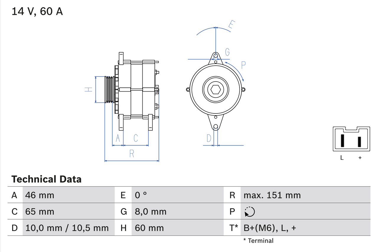 Bosch Alternator/Dynamo 0 986 038 851