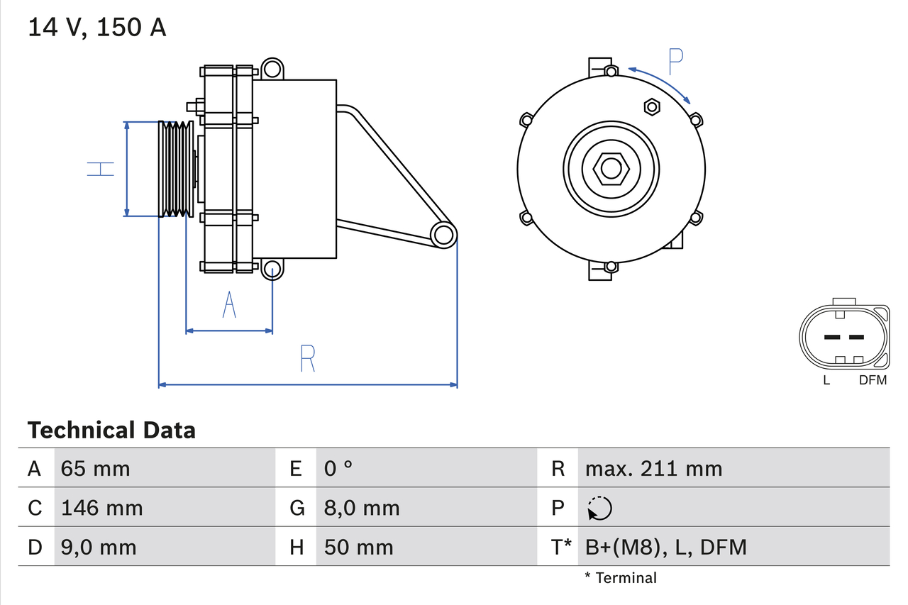 Bosch Alternator/Dynamo 0 986 041 760