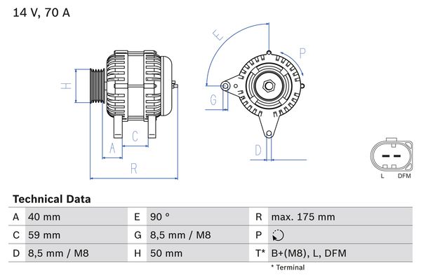 Bosch Alternator/Dynamo 0 986 041 910