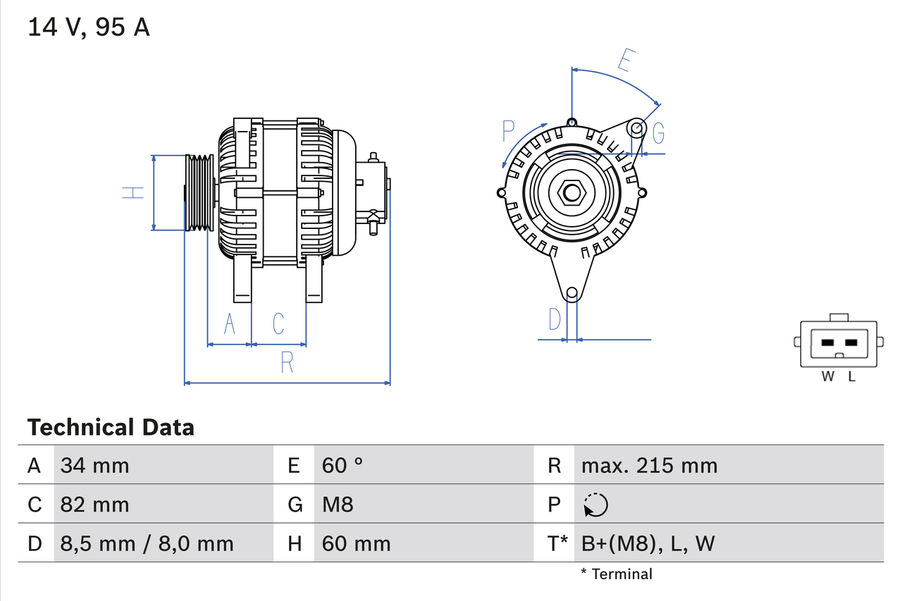 Bosch Alternator/Dynamo 0 986 043 141