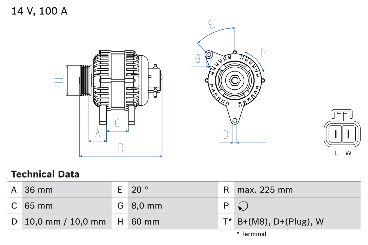 Bosch Alternator/Dynamo 0 986 043 981