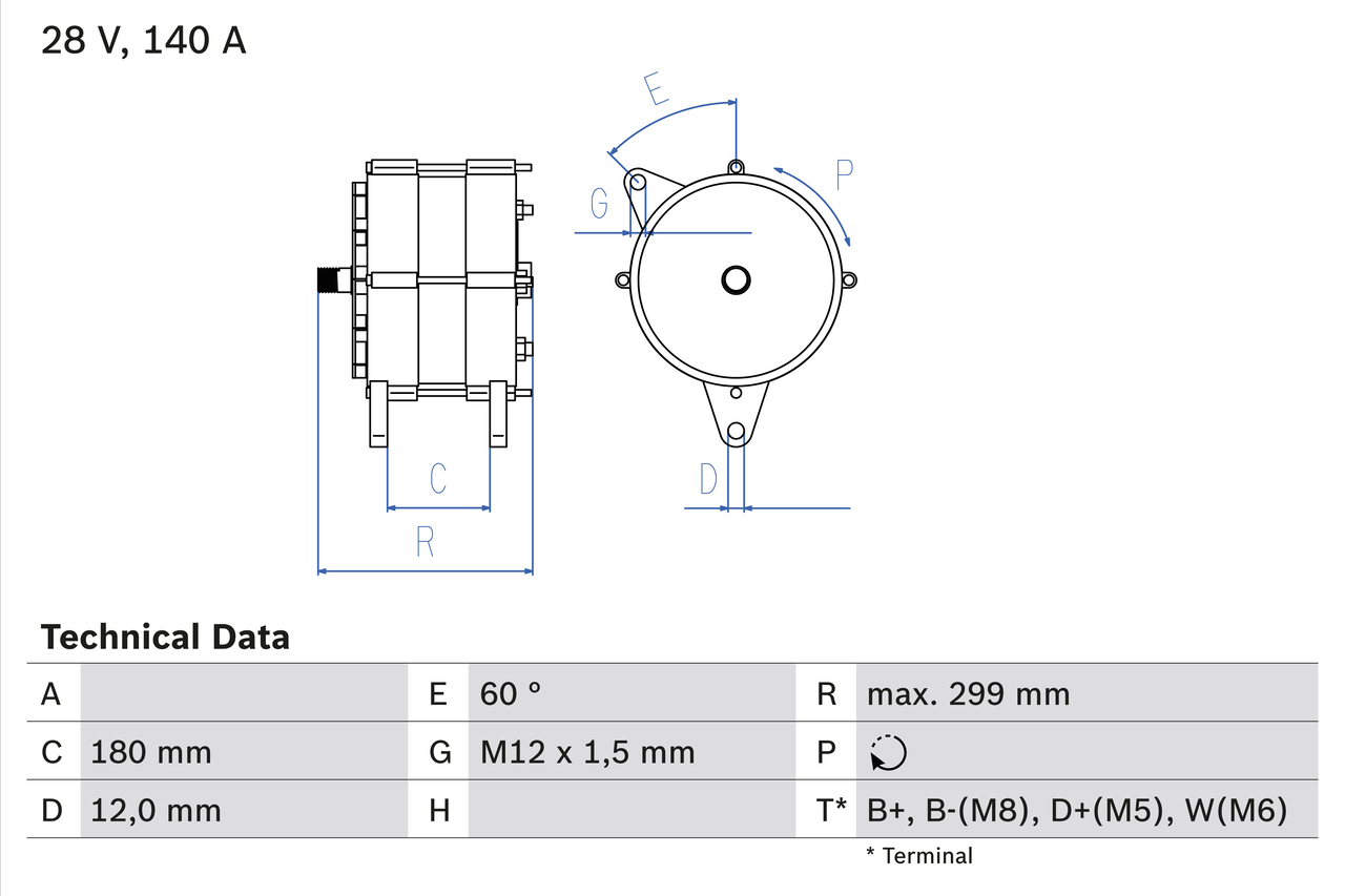 Bosch Alternator/Dynamo 0 986 044 060