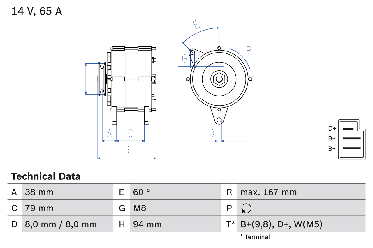 Bosch Alternator/Dynamo 0 986 044 591