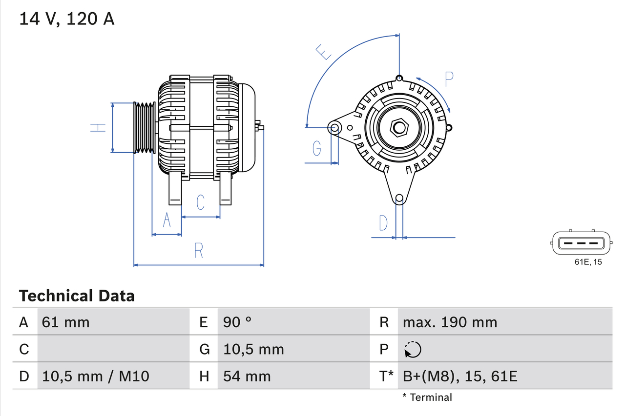 Bosch Alternator/Dynamo 0 986 044 841