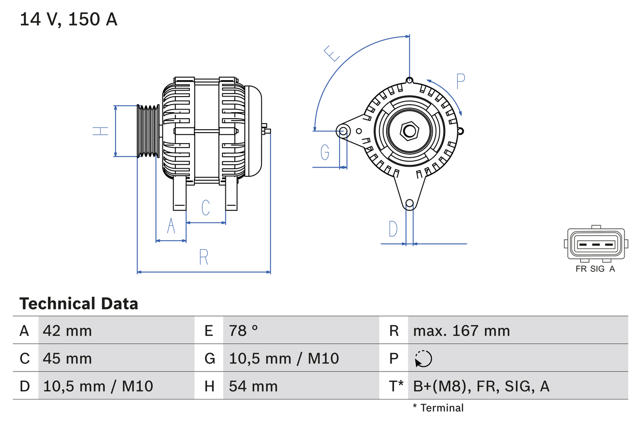 Bosch Alternator/Dynamo 0 986 049 071