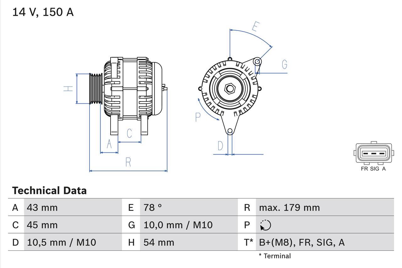 Bosch Alternator/Dynamo 0 986 049 161
