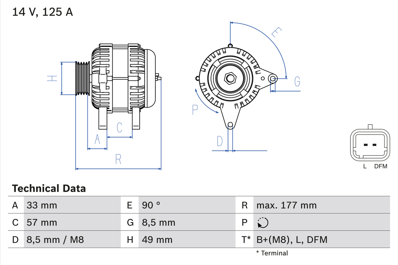 Bosch Alternator/Dynamo 0 986 080 270