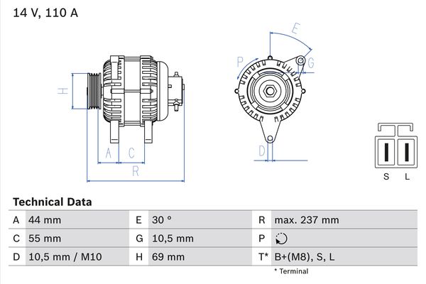 Bosch Alternator/Dynamo 0 986 080 640