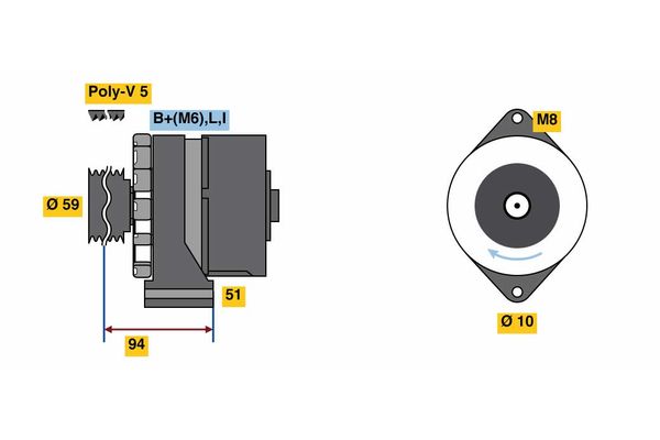 Bosch Alternator/Dynamo 0 986 080 760